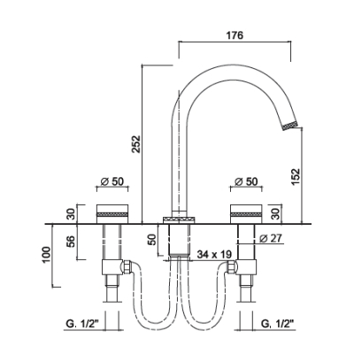 Giulini Myring Deluxe змішувач для раковини MR112/SCDL