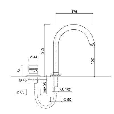 Giulini Myring Deluxe змішувач для раковини MR40/SCDL