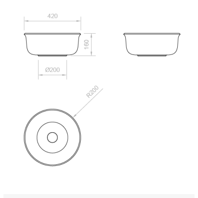 Relax Design Lua40 Раковина на стільницю 42cм