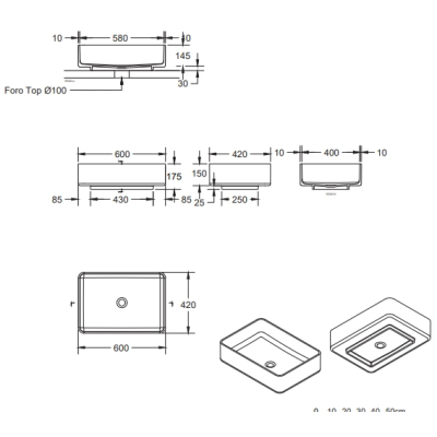 Relax Design Boxy Square S Раковина на стільницю 60cм