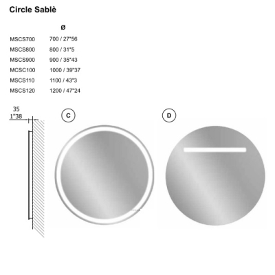 Moma Design дзеркало Mirr Slimm Circle Sable