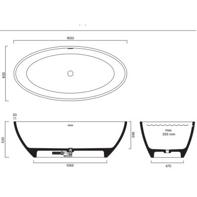 Catalano Solid Bathtubs Ванна зі штучного каменю 165см