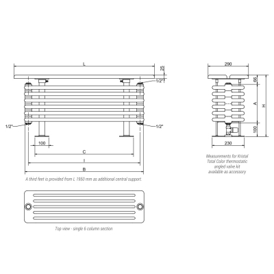 Cordivari Ardesia Bench лава радіатор опалення