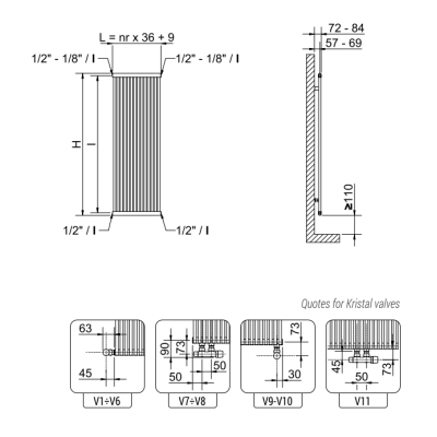 Cordivari Doriana Vertical радіатор опалення