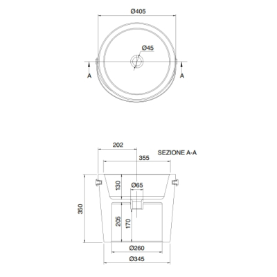 Scarabeo Bucket раковина накладна 40cм 8803
