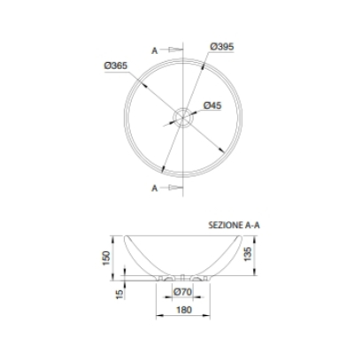 Scarabeo Thin-Line Sfera раковина накладна 39cм 8009