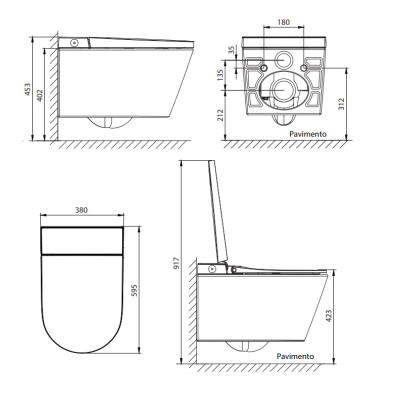 Scarabeo Twist Hung Smart підвісний унітаз з функцією біде 5421/TW 