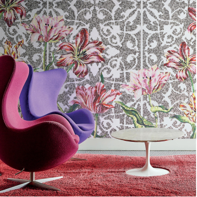 Bisazza Flora Tulips Grey мозаїка панно
