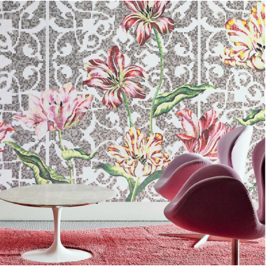 Bisazza Flora Tulips Grey мозаїка панно