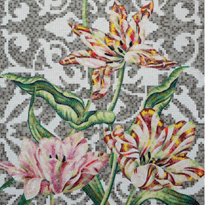 Bisazza Flora Tulips Grey мозаїка панно