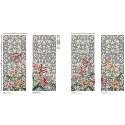 Bisazza Flora Tulips Grey мозаїка панно