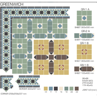 Top Cer плитка для стін та підлоги, модель Greenwich