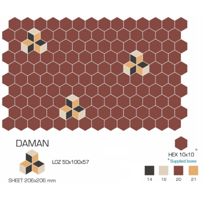 Top Cer плитка для стін та підлоги, модель DAMAN