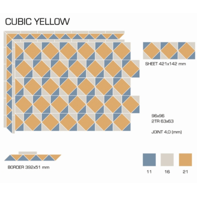 Top Cer плитка для стін та підлоги, модель Cubic Yellow
