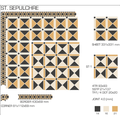 Top Cer плитка для стін та підлоги, модель St. Sepulchre 