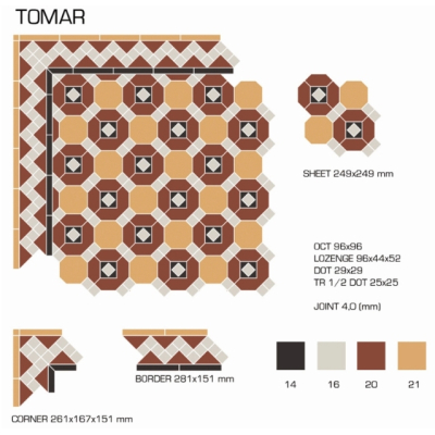 Top Cer плитка для стін та підлоги, модель Tomar