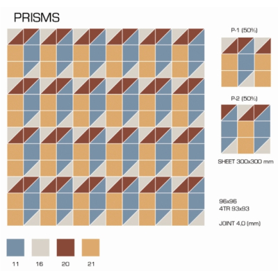 Top Cer плитка для стін та підлоги, модель Prisms