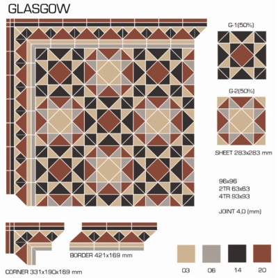 Top Cer плитка для стін та підлоги, модель Glasgow