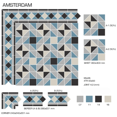 Top Cer плитка для стін та підлоги, модель Amsterdam