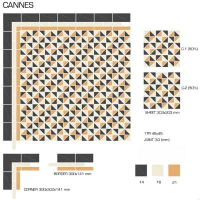 Top Cer плитка для стін та підлоги, модель Cannes