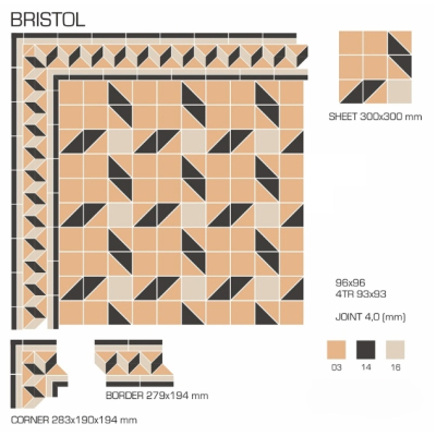 Top Cer плитка для стін та підлоги, модель Bristol