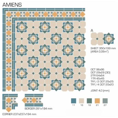 Top Cer плитка для стін та підлоги, модель Amiens