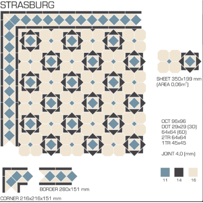 Top Cer плитка для стін та підлоги, модель Strasburg