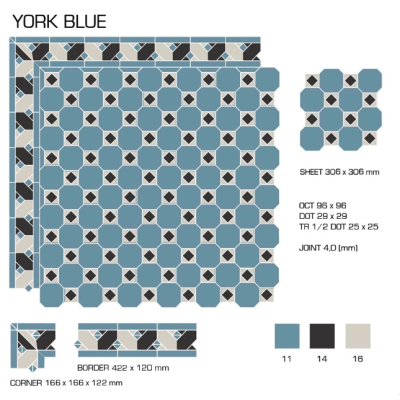 Top Cer плитка для стін та підлоги, модель York Bleu