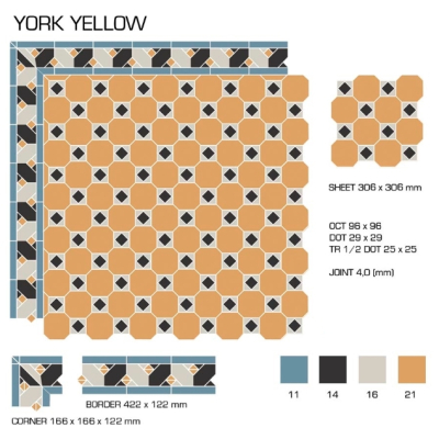 Top Cer плитка для стін та підлоги, модель York Yellow