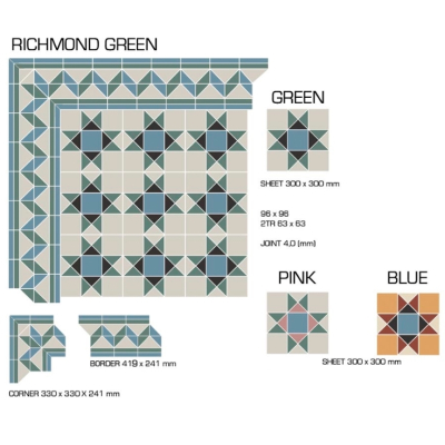 Top Cer плитка для стін та підлоги, модель Richmond Green