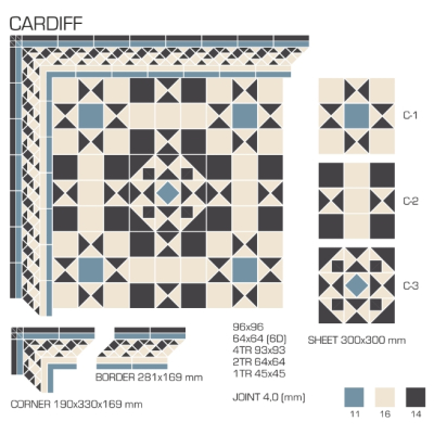 Top Cer плитка для стін та підлоги, модель Cardiff