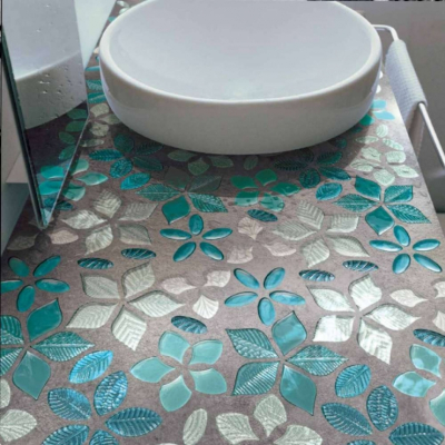 Vetro Vivo Glass mosaic Foglie мозаїка скляна Verde