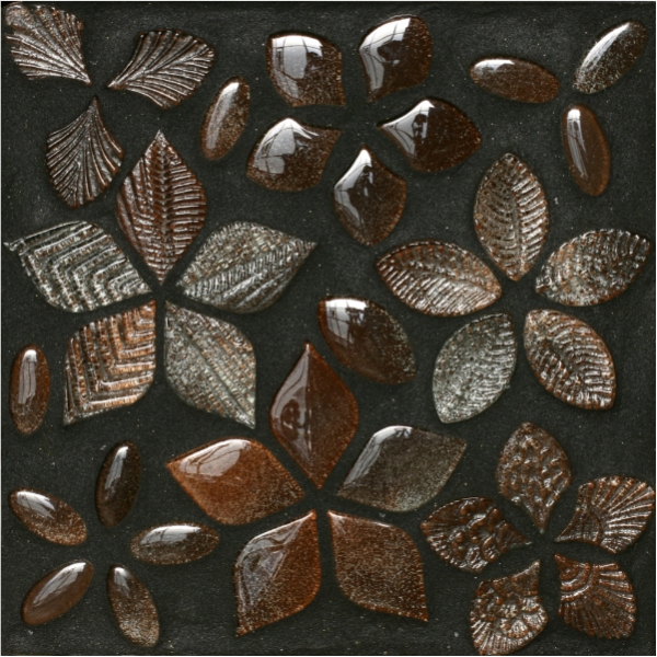 Vetro Vivo Glass mosaic Foglie мозаїка скляна Marrone