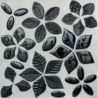 Vetro Vivo Glass mosaic Foglie мозаїка скляна Nero