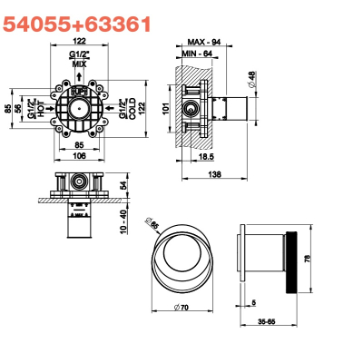Gessi ANELLO змішувач 63361
