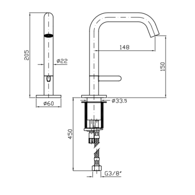 Zucchetti Isy22 змішувач для раковини ZIS2810