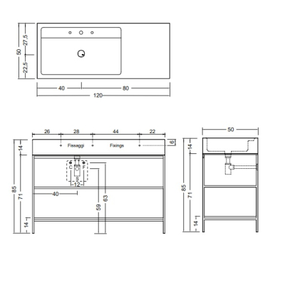 Nic Design Elen120 раковина з тумбою 120см