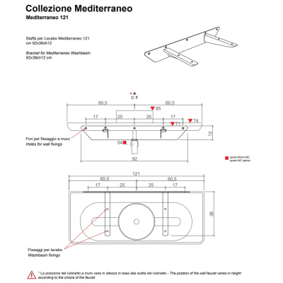Nic Design Mediterraneo121 раковина 121см