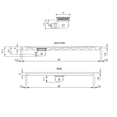 Nic Design Piano душовий піддон керамічний H1.8 см