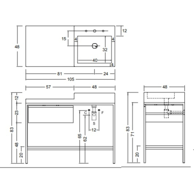 Nic Design Semplice раковина з тумбою 105см