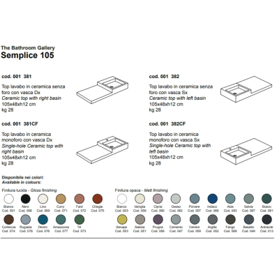 Nic Design Semplice раковина з тумбою 105см