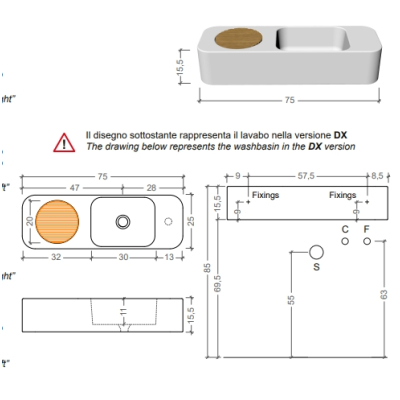 Nic Design Mini Living Nanoo раковина 75 см