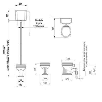Gentry Home Balasani унітаз з високим бачком