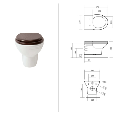 Gentry Home Victorian унітаз підвісний