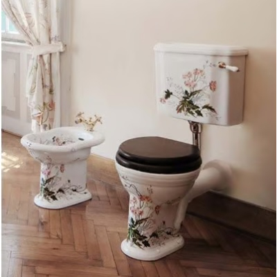 Gentry Home Victorian унітаз із середнім бачком із декором Blu Pattern  