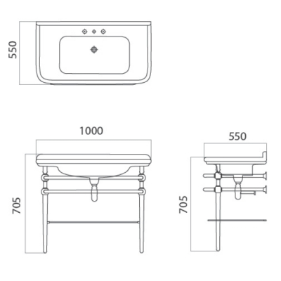 Gentry Home Cezanne раковина з консоллю 100 см