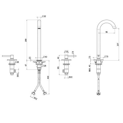 Quadro Design FFQT змішувач для раковини 2132V