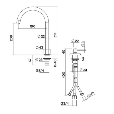 Quadro Design Kitchen змішувач до кухні 21 51T + BC600