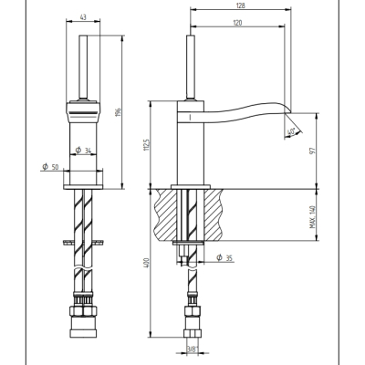 BELLOSTA Bellini Stilo змішувач для раковини 6305/J/S