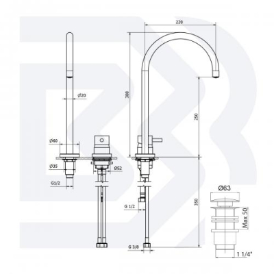 Bianchi Mini змішувач для раковини